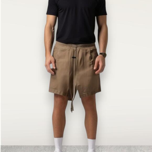 Fear of God Men's XS Drawstring Sweat Shorts Tan Neutral Loungewear Essentials - Picture 11 of 11